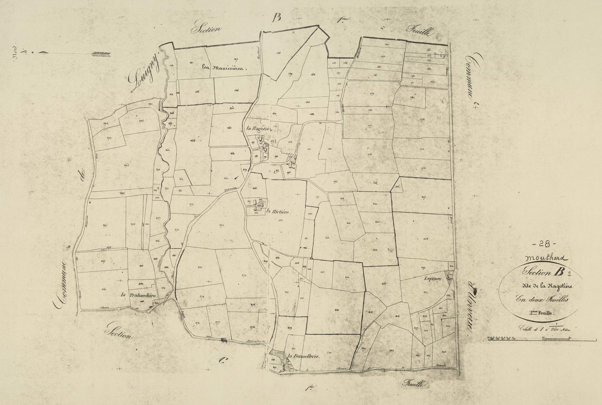 Section B, la Ragotière, feuille 2.