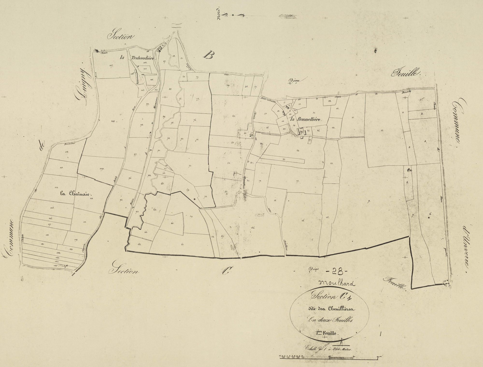 Section C, les Chenillières, feuille 1.