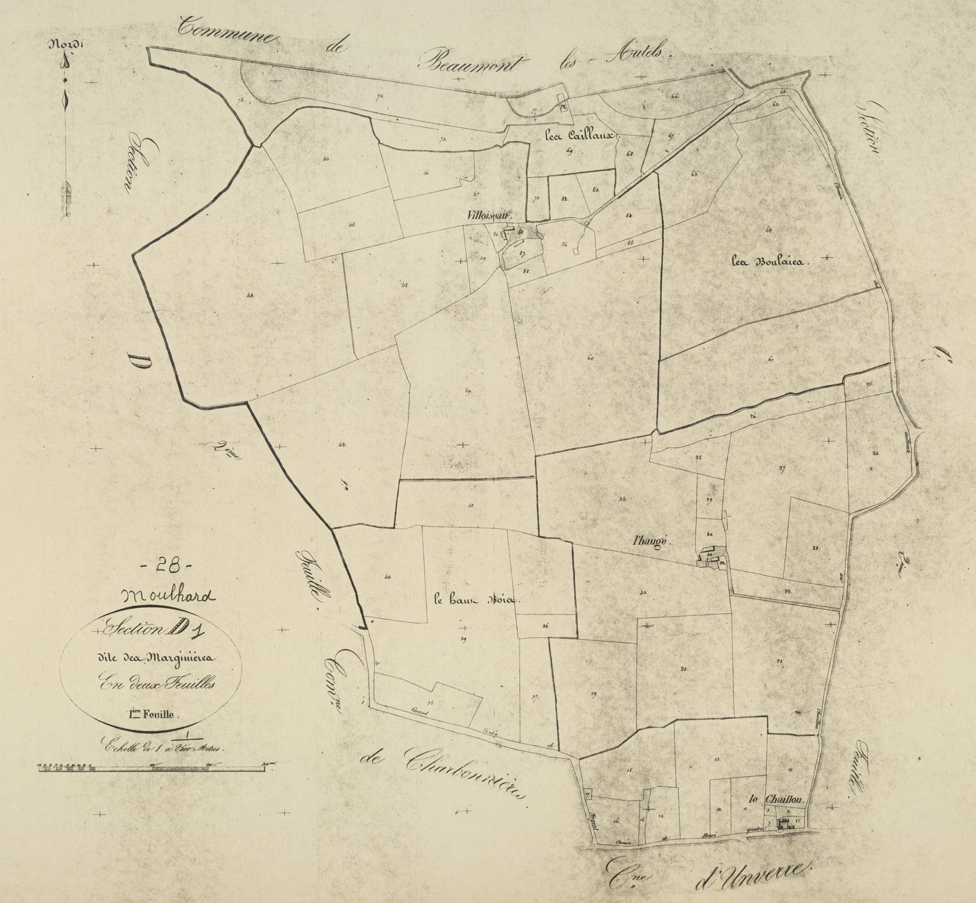 Section D, les Marginières, feuille 1.