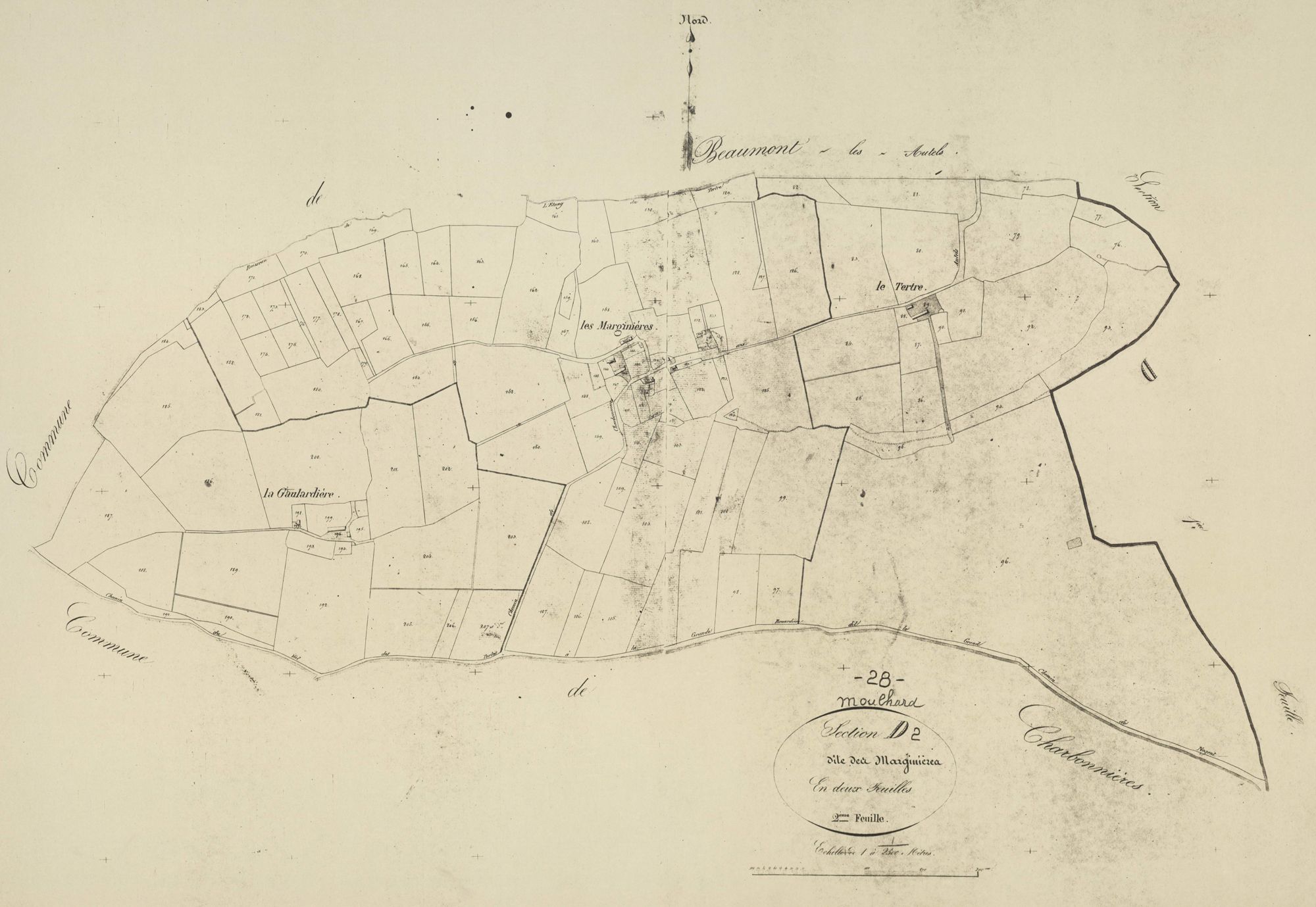 Section D, les Marginières, feuille 2.