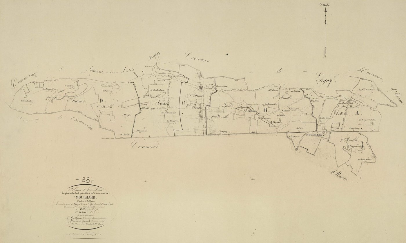 Tableau d'assemblage du plan parcellaire.