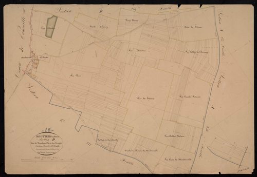 Section D, Mondonville et les Sauges, feuille 2 / Terminée sur le terrain par Monsieur Fissot, Géomètre secondaire.
