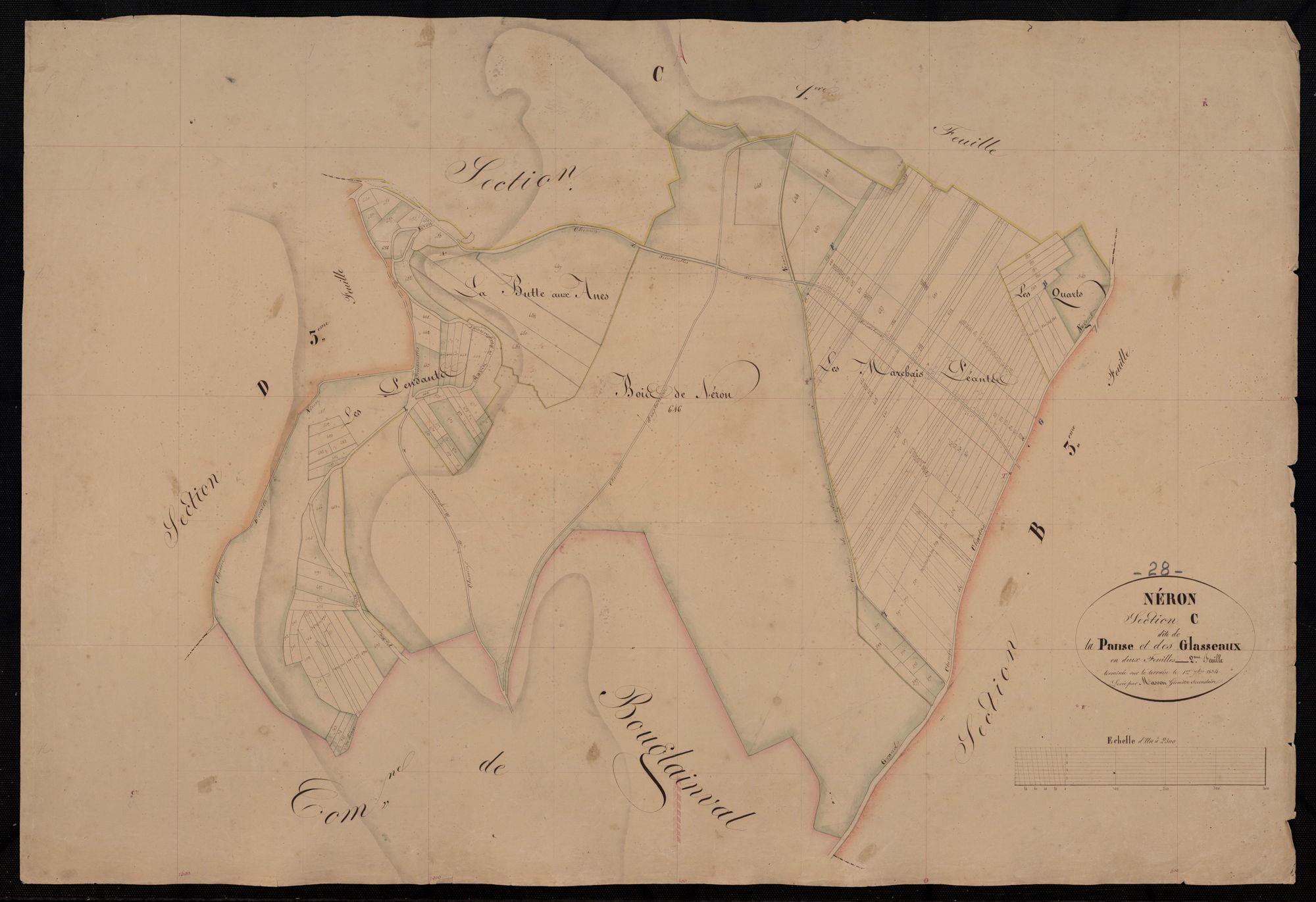 Section C, la Panse et les Glasseaux, feuille 2.