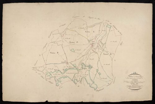 Tableau d'assemblage du plan cadastral parcellaire de la commune de Néron, Canton de Nogent-le-Roi, Arrondissement de Dreux / Terminé sur le terrain en 1834 (...) par Monsieur Mauger, Géomètre de 1ère classe.