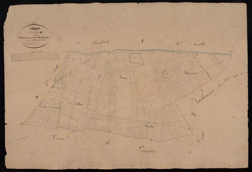 Section B, la Thironnerie et les Neuf Villes Franches, feuille 1 / Terminée sur le terrain par Monsieur Colliot, Géomètre secondaire.