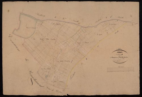 Section B, la Thironnerie et les Neuf Villes Franches, feuille 3 / Terminée sur le terrain par Monsieur Colliot, Géomètre secondaire.