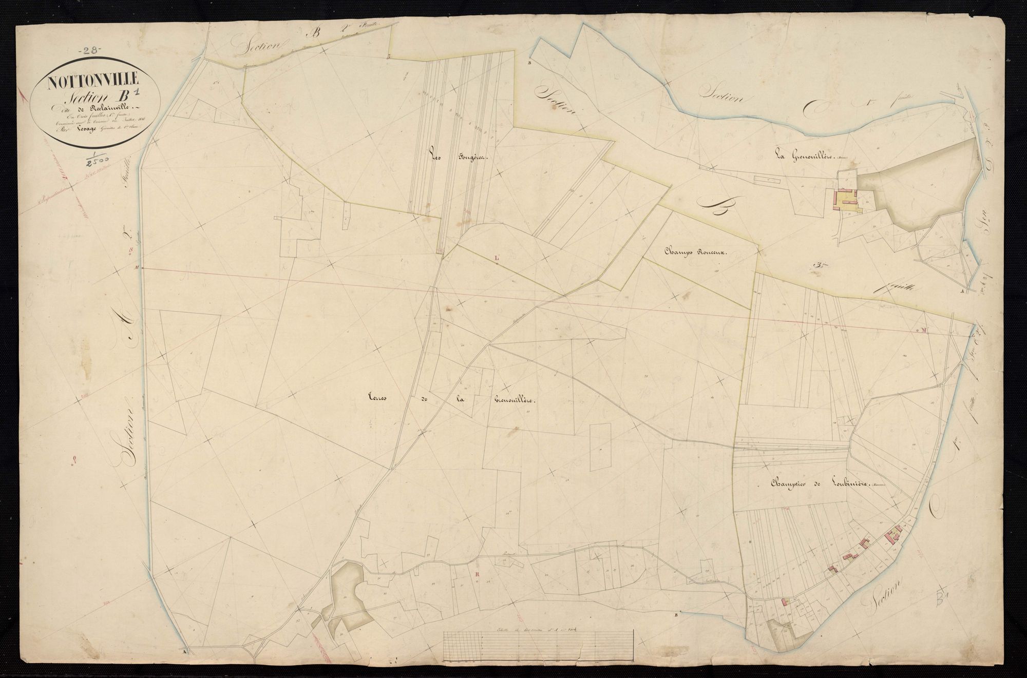 Section B, Réclainville, feuille 1.