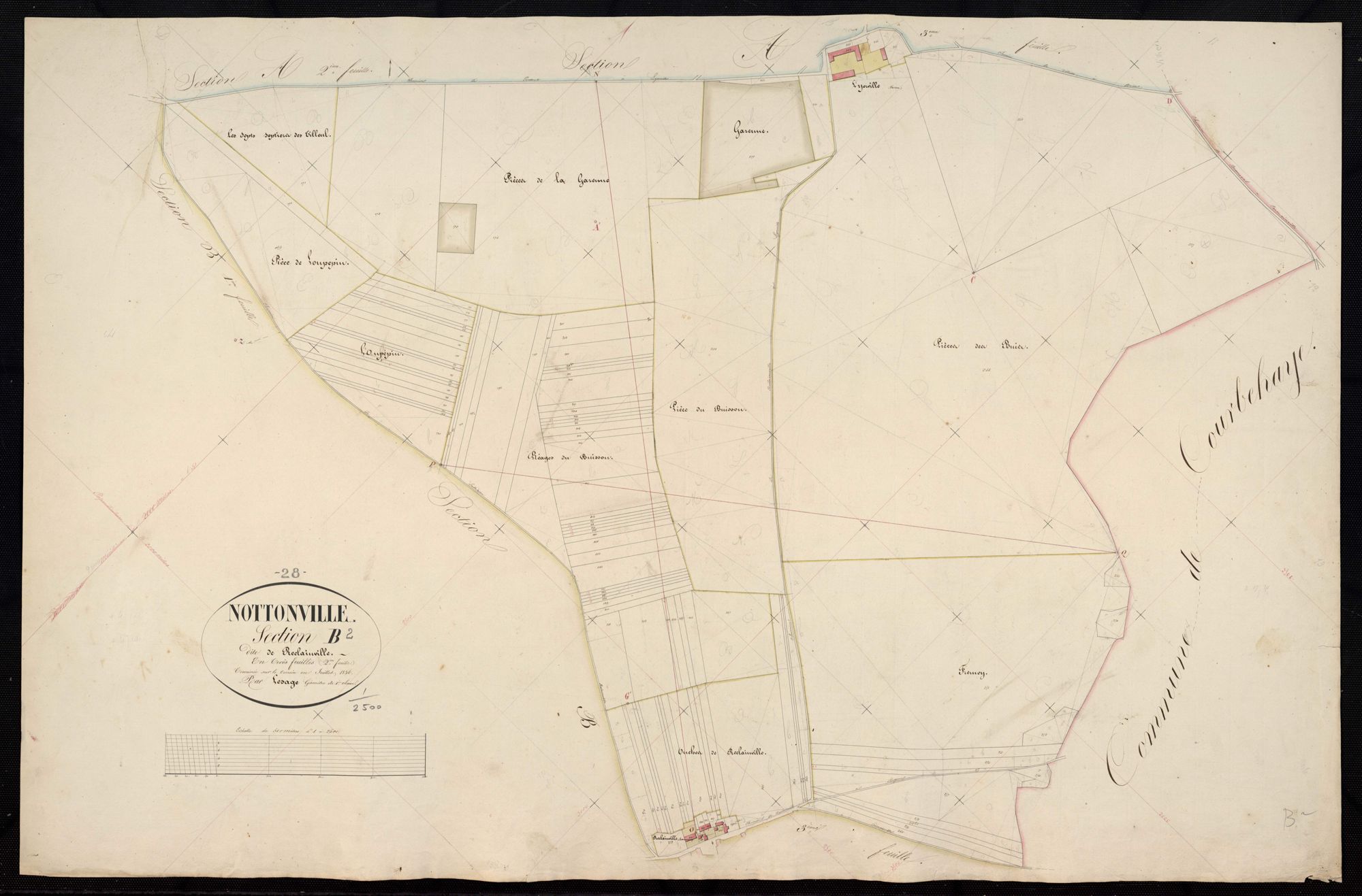 Section B, Réclainville, feuille 2.