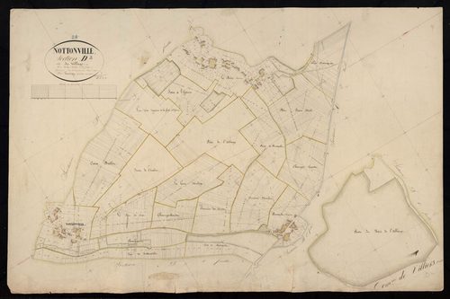 Section D, le Village, feuille 2 / Terminée sur le terrain par Monsieur Lamiray, Géomètre secondaire.