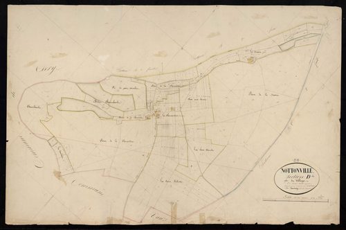 Section D, le Village, feuille 4 / Terminée sur le terrain par Monsieur Lamiray, Géomètre secondaire.