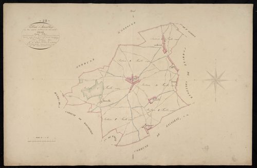Tableau d'assemblage du plan cadastral parcellaire de la commune d'Ollé, Canton d'Illiers, Arrondissement de Chartres / Terminé sur le terrain en octobre 1826 (...) par Monsieur Délié, Géomètre du cadastre.