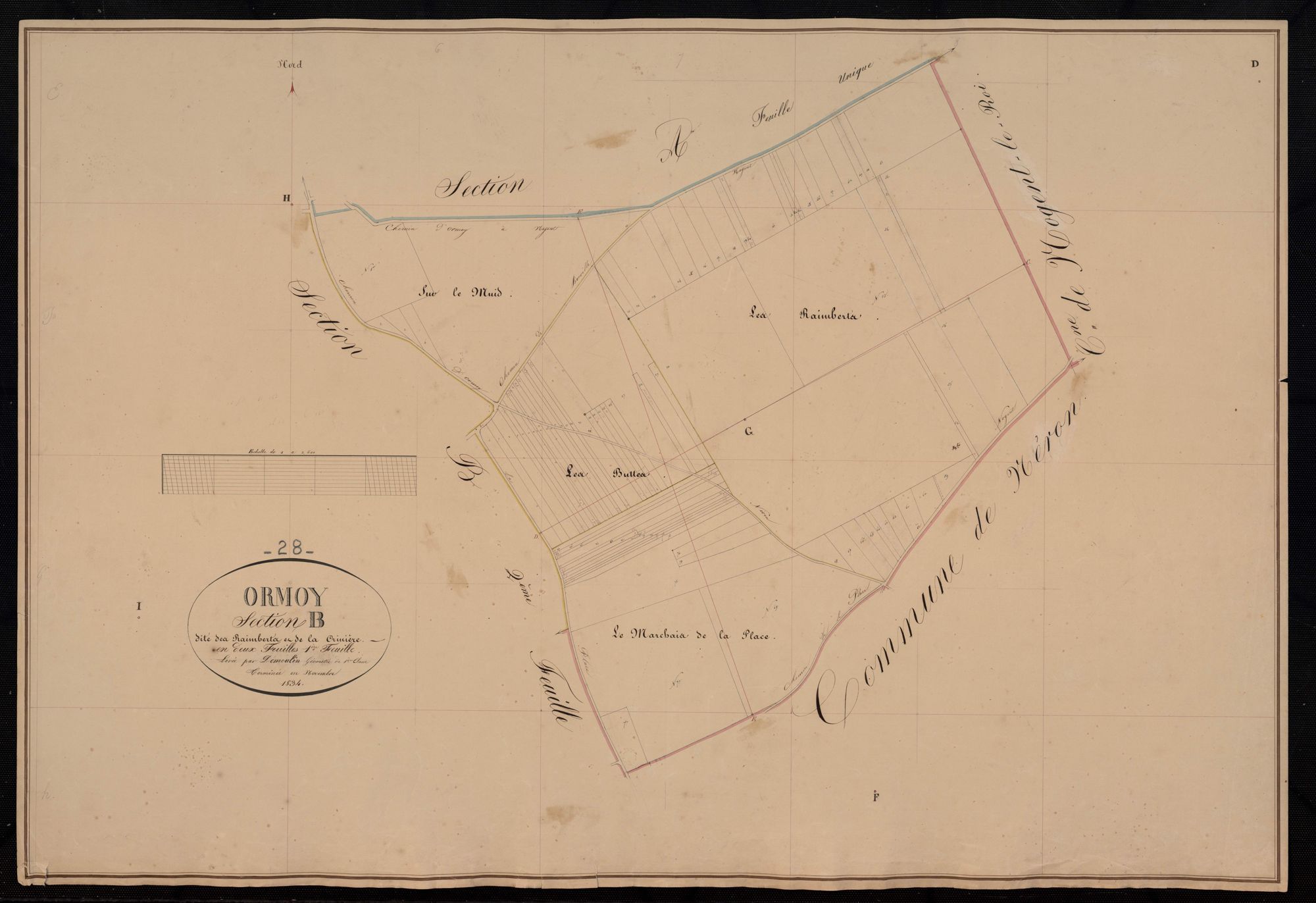 Section B, les Raimberts et la Crinière, feuille 1.