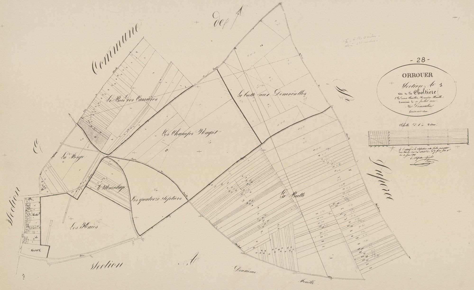 Section A, la Choltière, feuille 1.