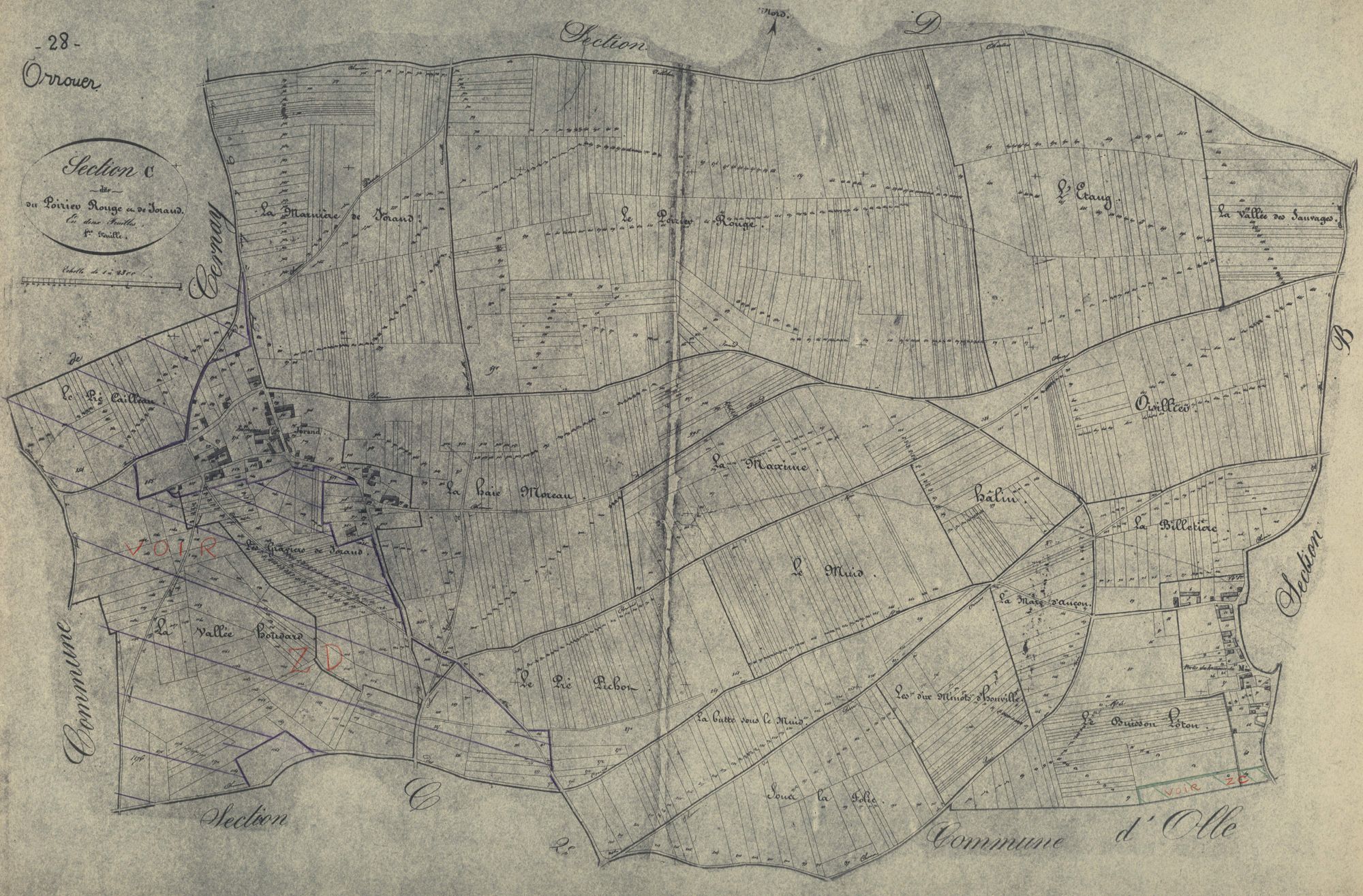 Section C, le Poirier Rouge et le Jorand, feuille 1.