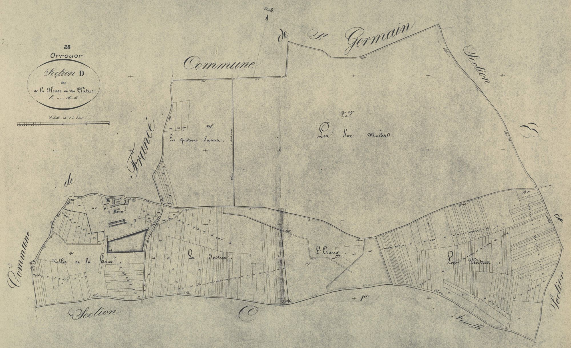 Section D, la Heuse et les Plâtres, en une feuille.