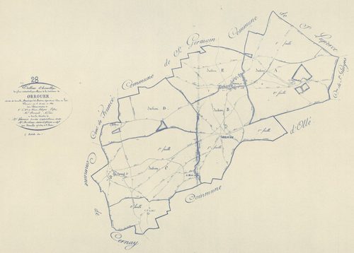 Tableau d'assemblage du plan parcellaire.