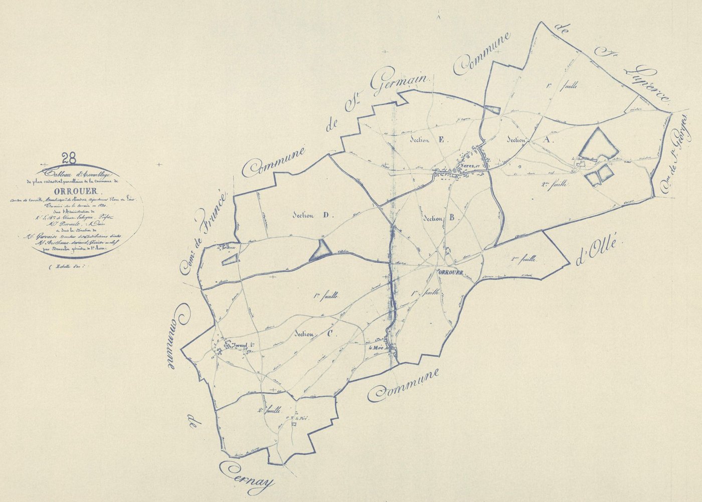 Tableau d'assemblage du plan parcellaire.