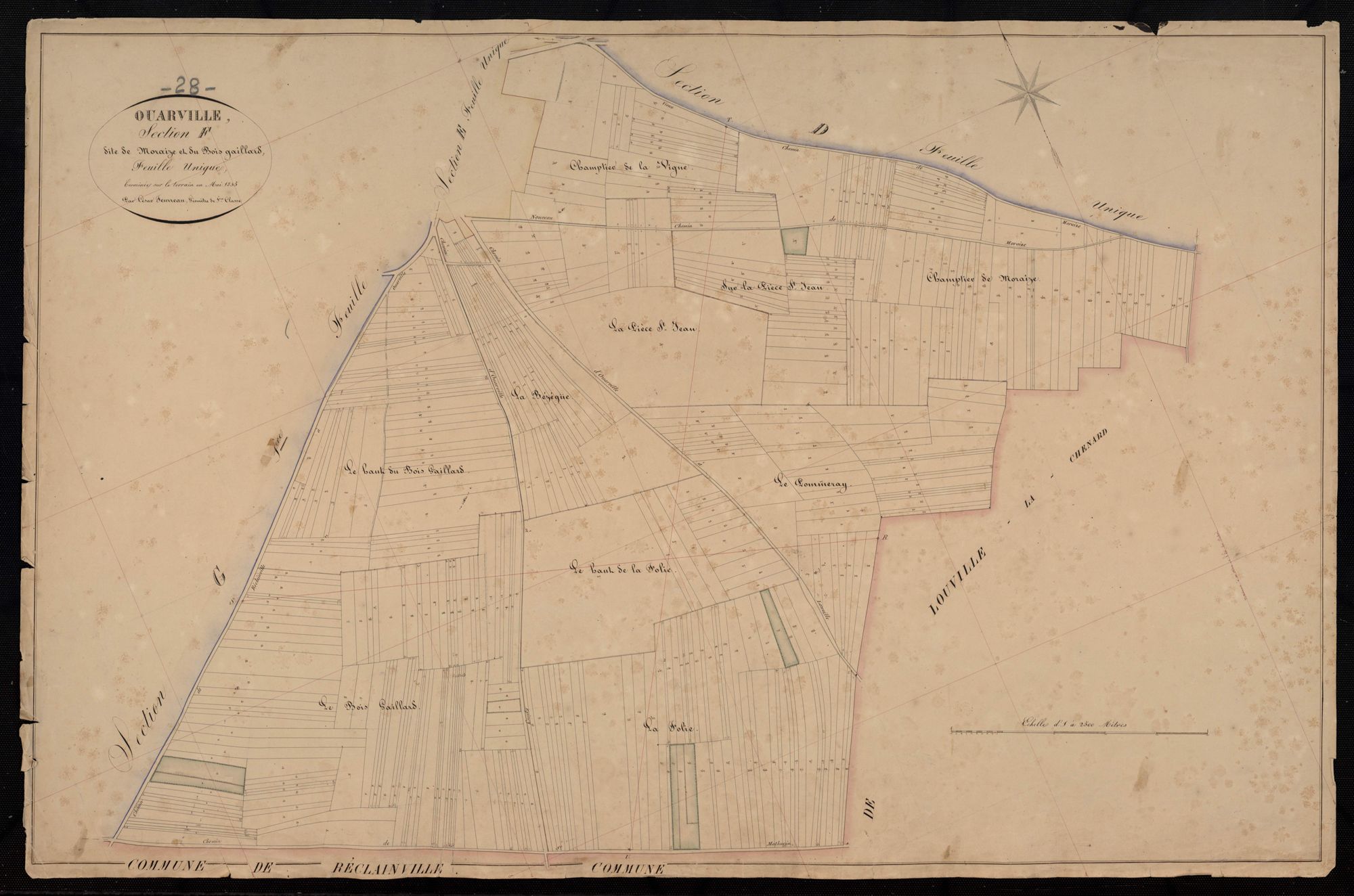 Section F, Moraize et Bois Gaillard, en une feuille.