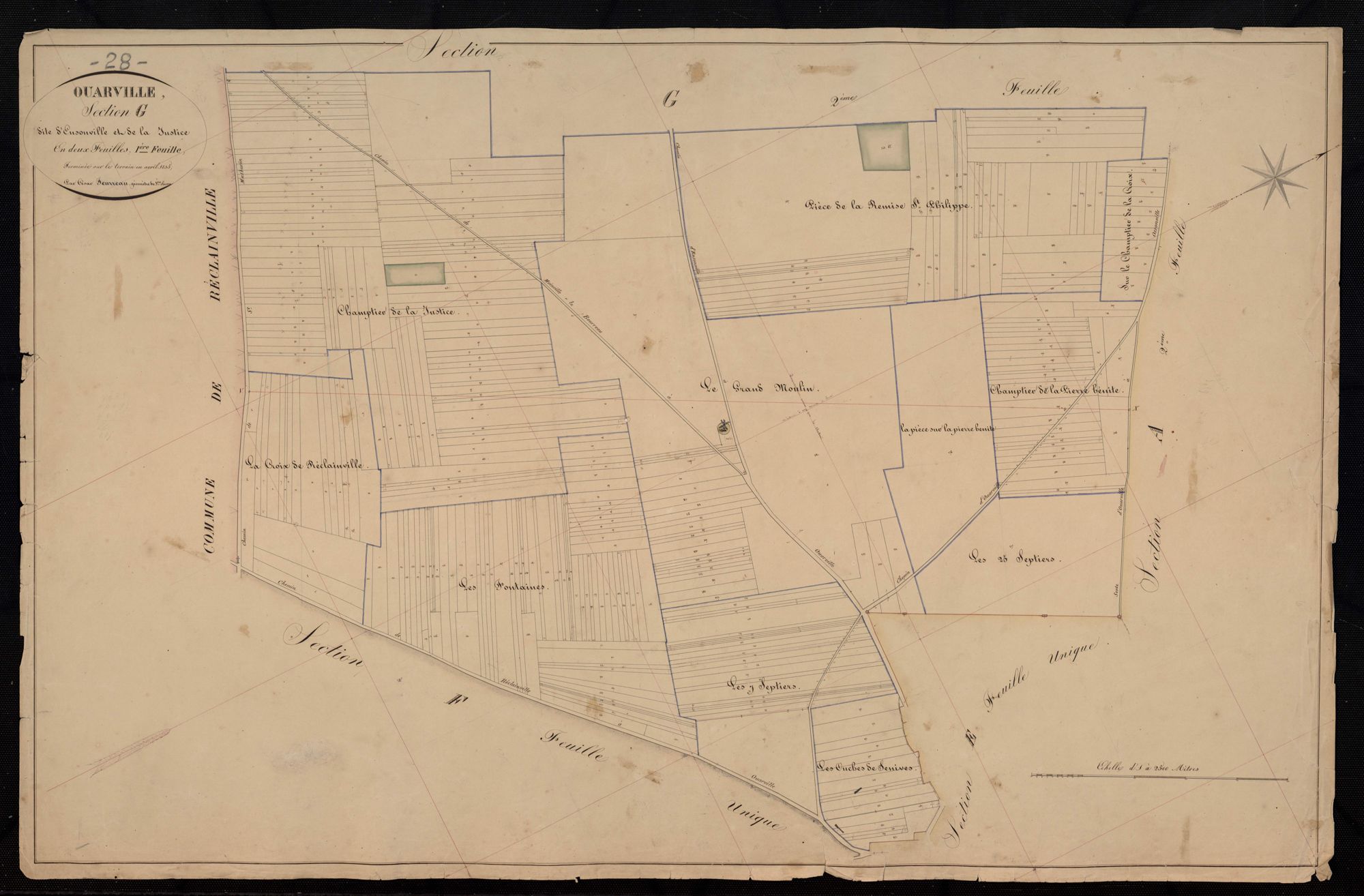 Section G, Ensonville et la Justice, feuille 1.