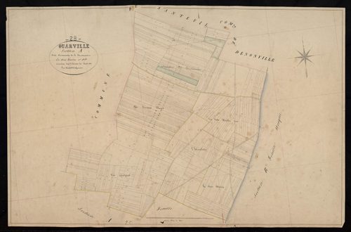 Section A, Ossonville et Bretucourt, feuille 1 / Terminée sur le terrain en 1835 par Monsieur Beauchet, Géomètre.