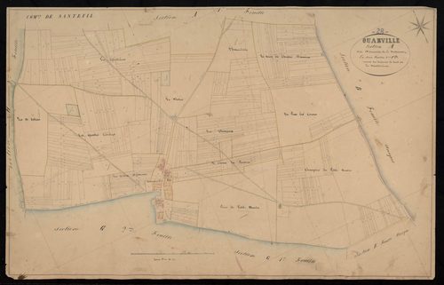 Section A, Ossonville et Bretucourt, feuille 2 / Terminée sur le terrain en 1835 par Monsieur Beauchet, Géomètre.