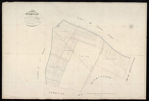 Section C, le Chêneau et Edeville, feuille 1 / Terminée sur le terrain par Monsieur Beauchet, Géomètre.