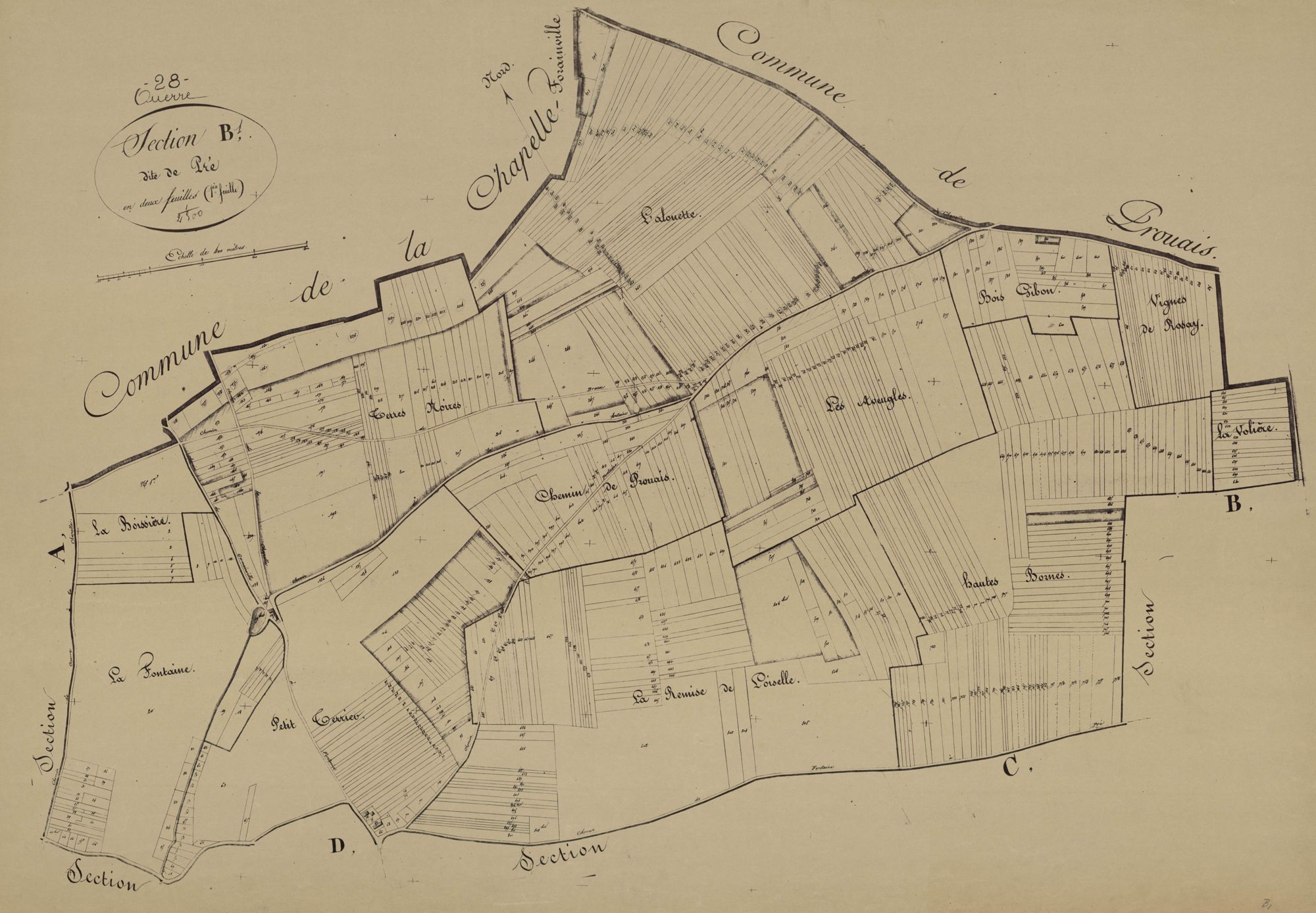 Section B, le Pré, feuille 1.