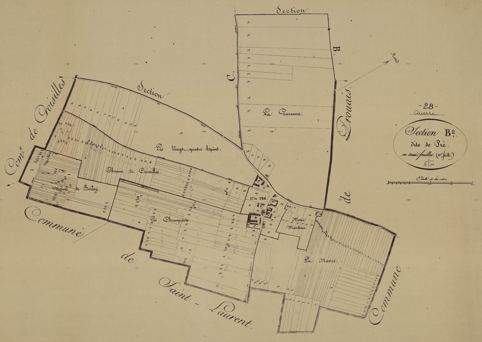 Section B, le Pré, feuille 2.