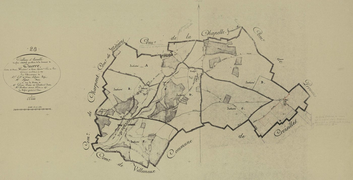 Tableau d'assemblage du plan parcellaire.