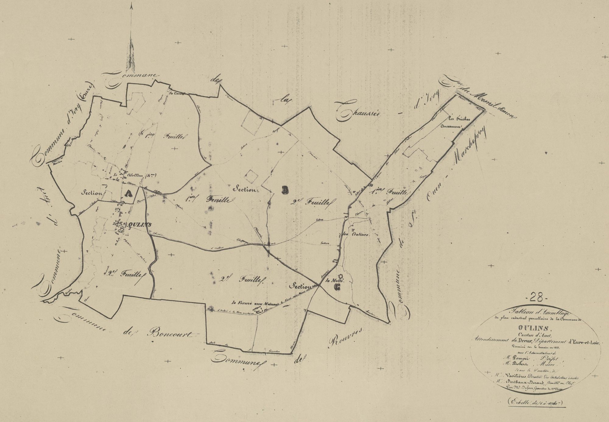 Tableau d'assemblage du plan parcellaire.