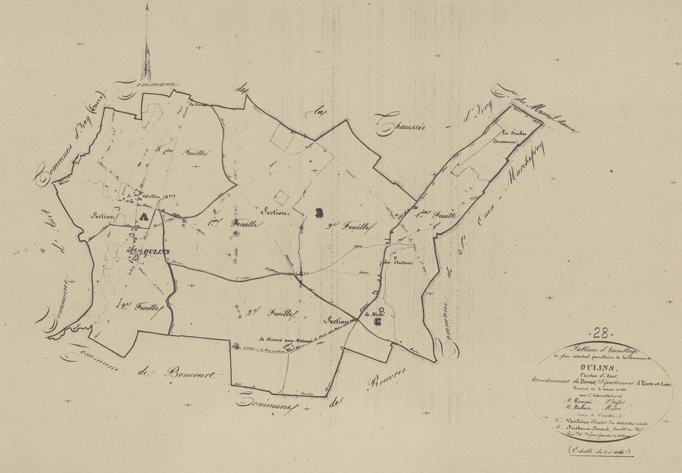 Tableau d'assemblage du plan parcellaire.