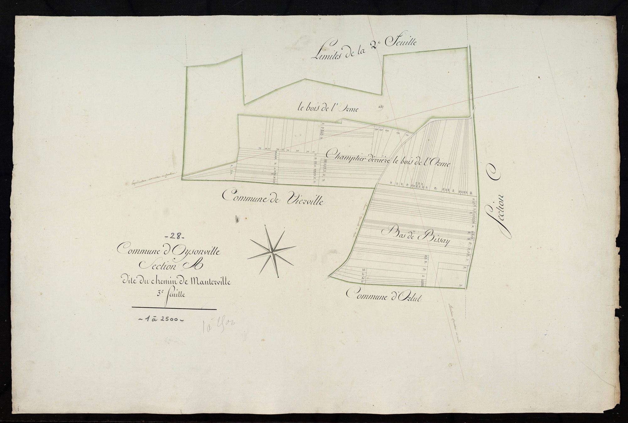Section A, le Chemin de Manterville, feuille 3.