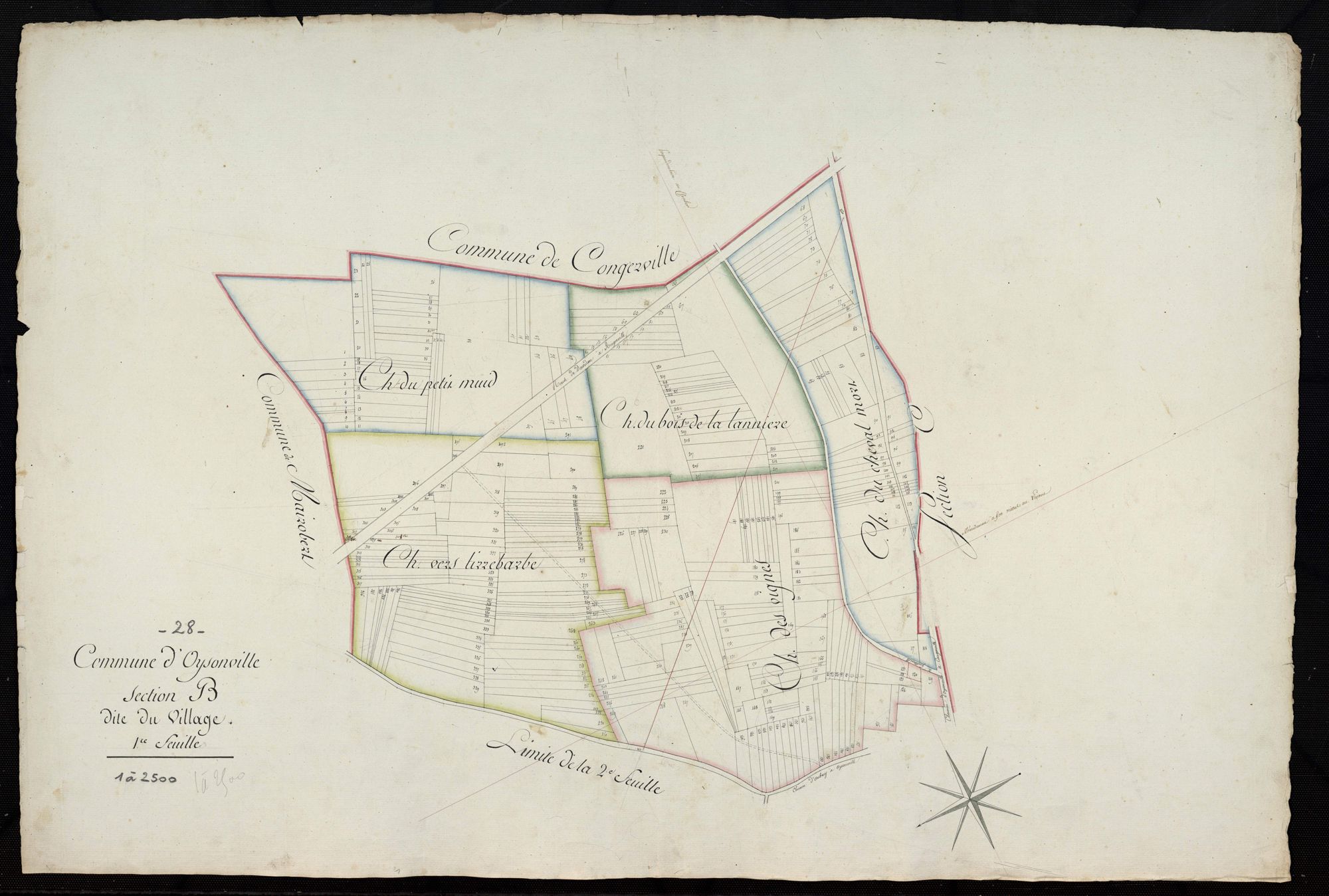 Section B, le Village, feuille 1.
