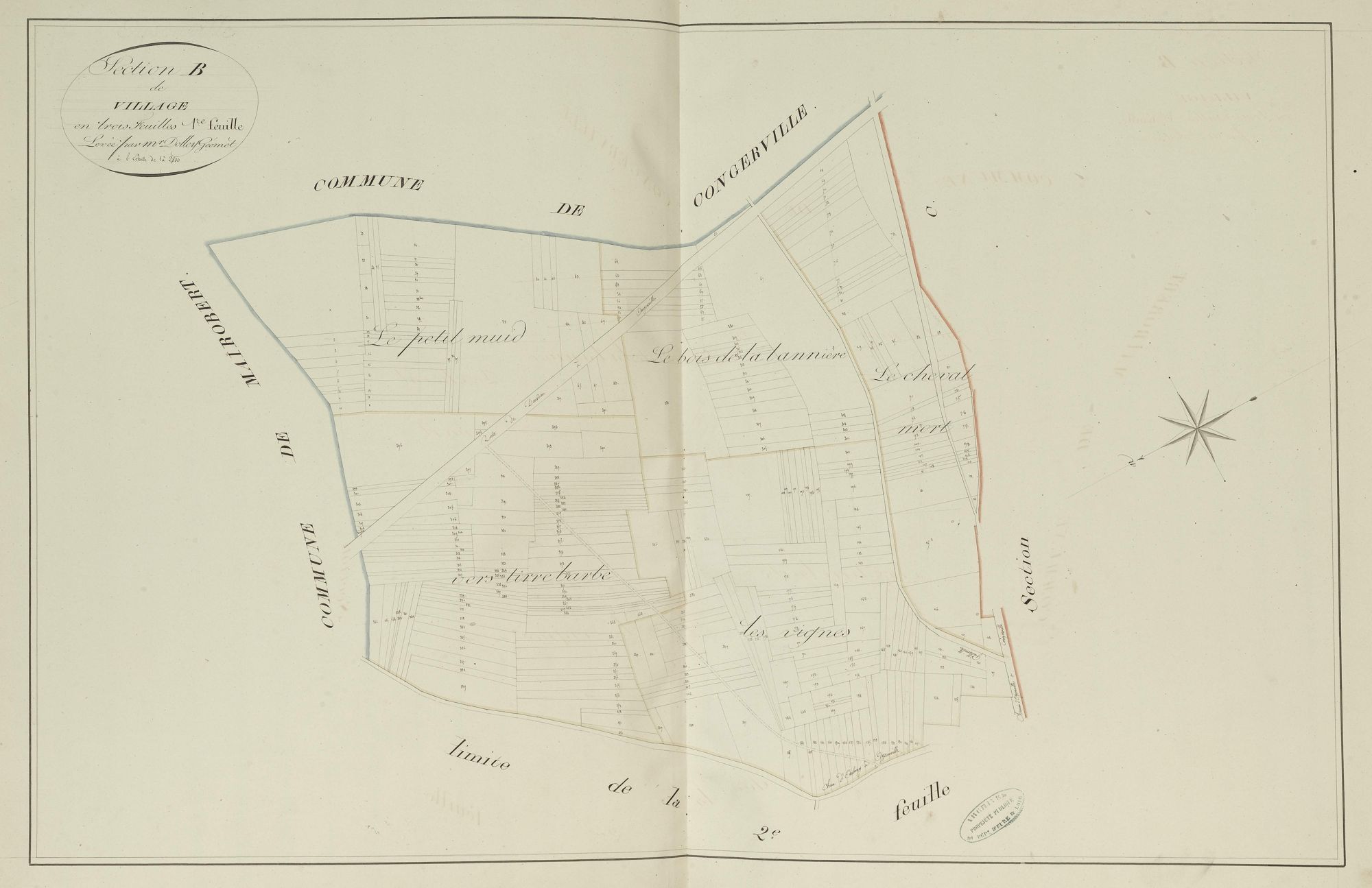 Section B, le Village, feuille 1.