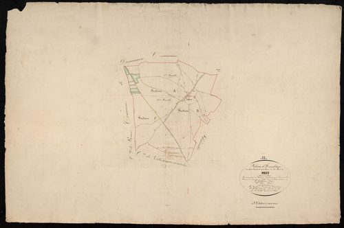 Tableau d'assemblage du plan cadastral parcellaire de la commune de Pézy, Canton de Voves, Arrondissement de Chartres / Terminé sur le terrain en 1835 (...) par Monsieur Moufle, Géomètre de 1ère classe.