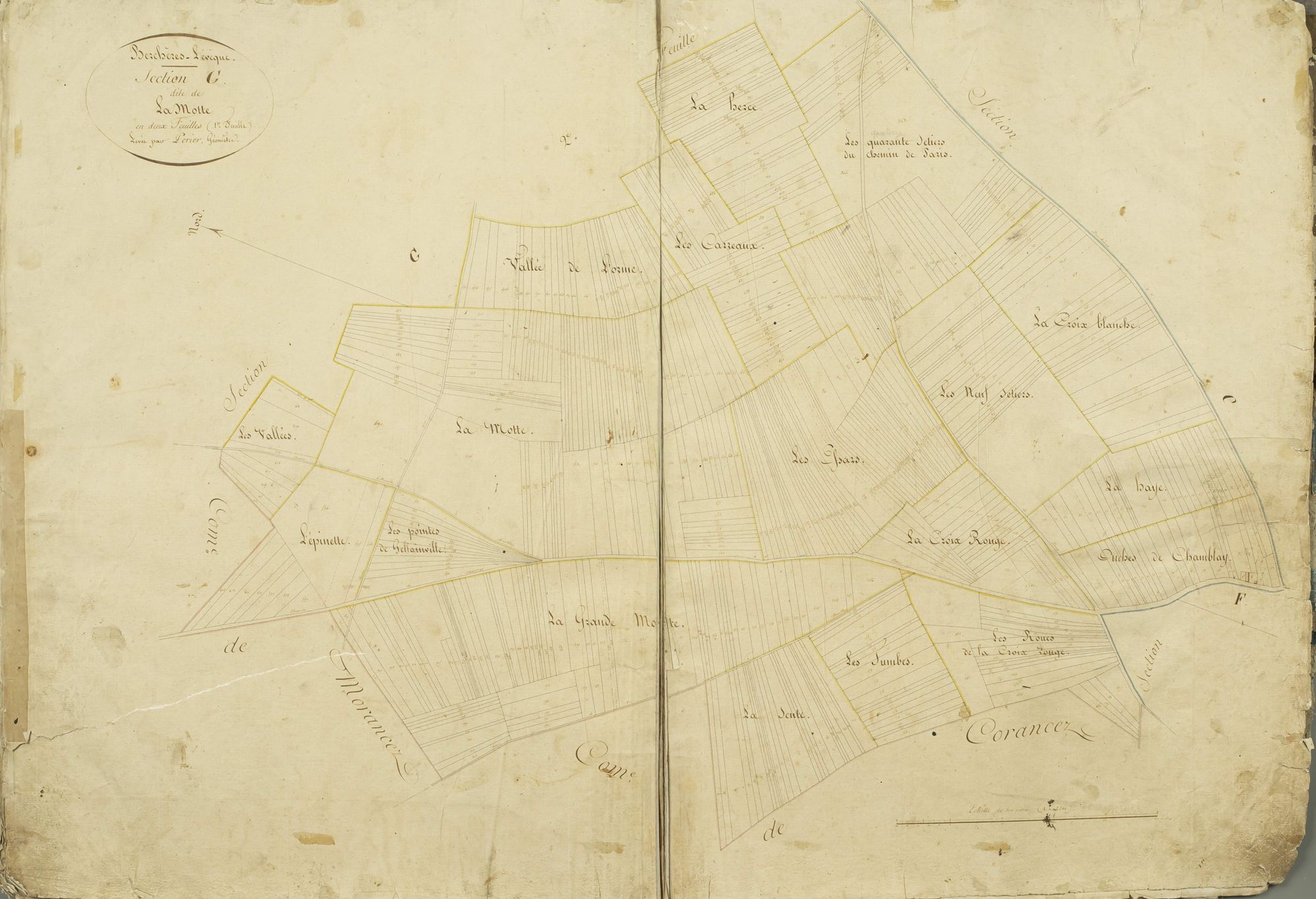 Section G, la Motte, feuille 1 / Levée par Périer, géomètre.