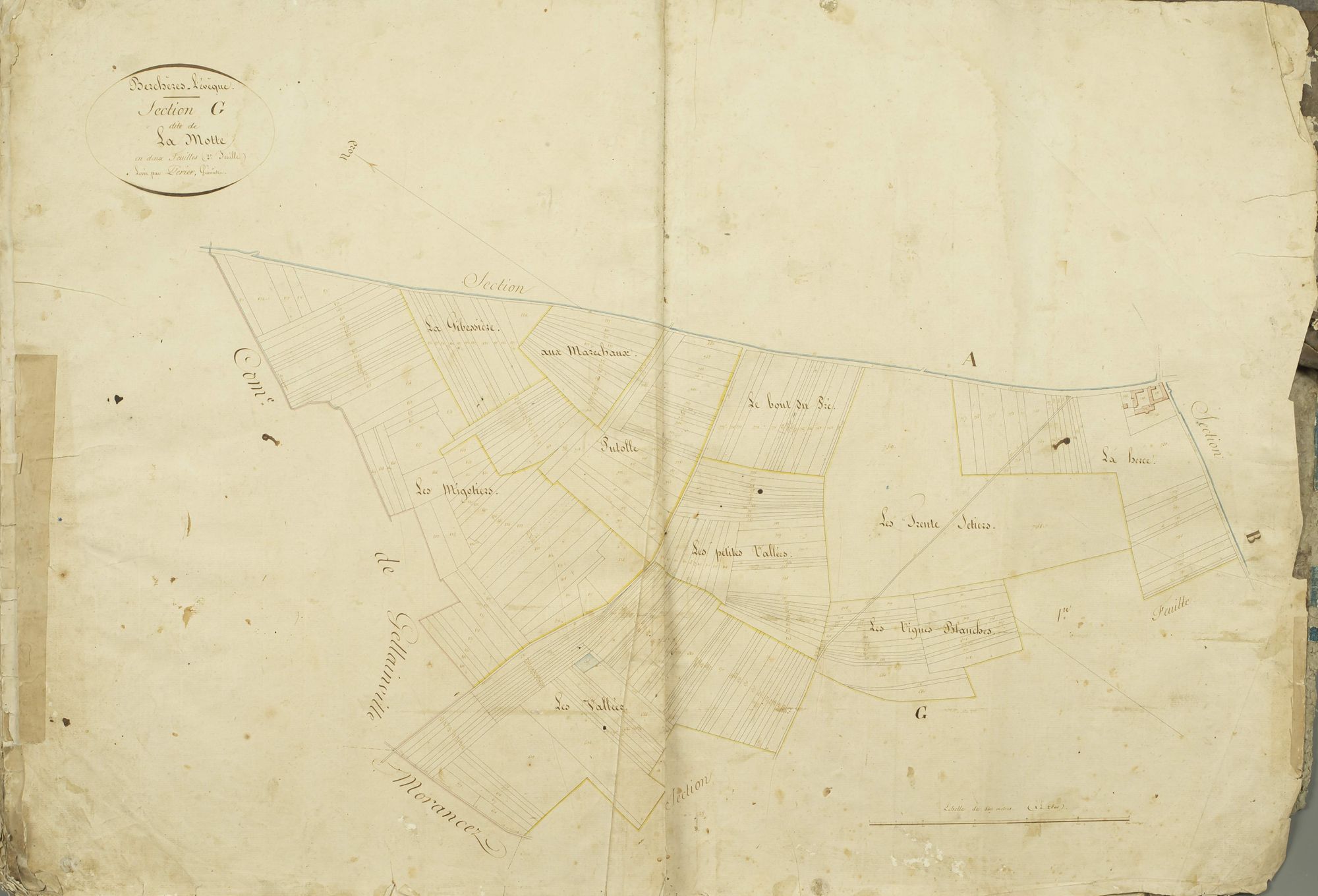 Section G, la Motte, feuille 2 / Levée par Périer, géomètre.