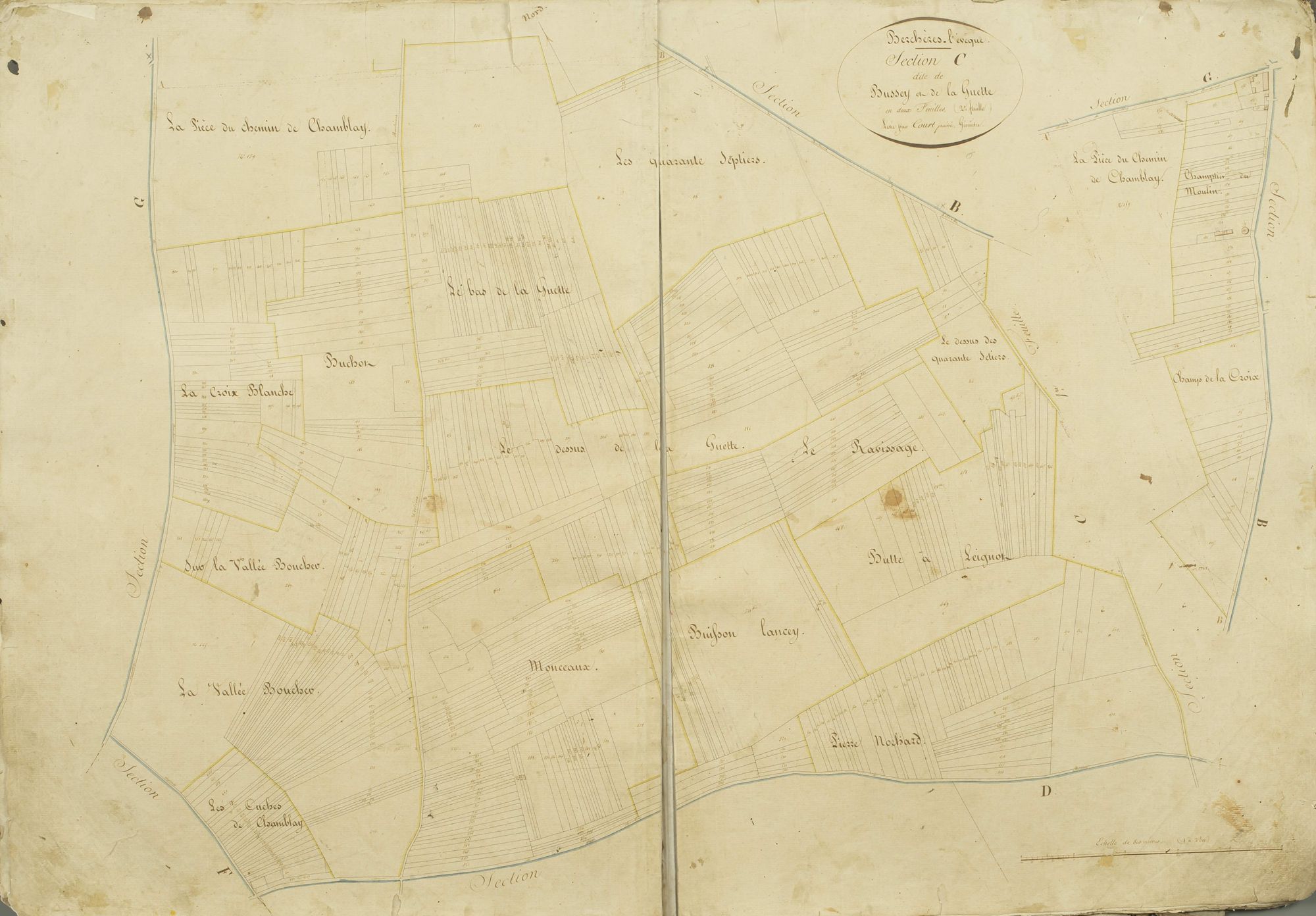 Section C, Bussey et la Guette, feuille 2 / Levée par Court puîné, géomètre.
