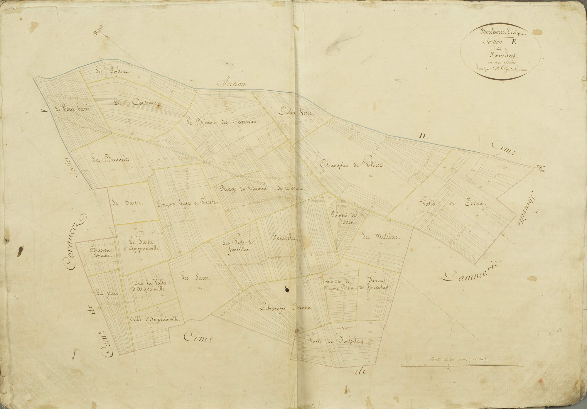 Section E, Fousselay / Levée par J.B. Gilyot, géomètre.