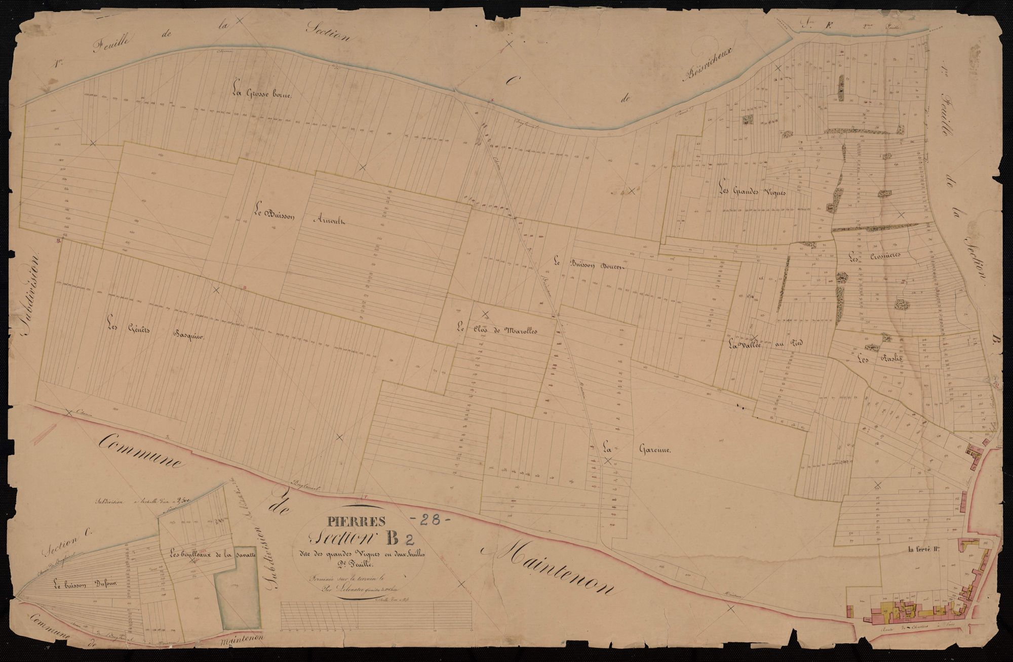 Section B, les Grandes Vignes, feuille 2.