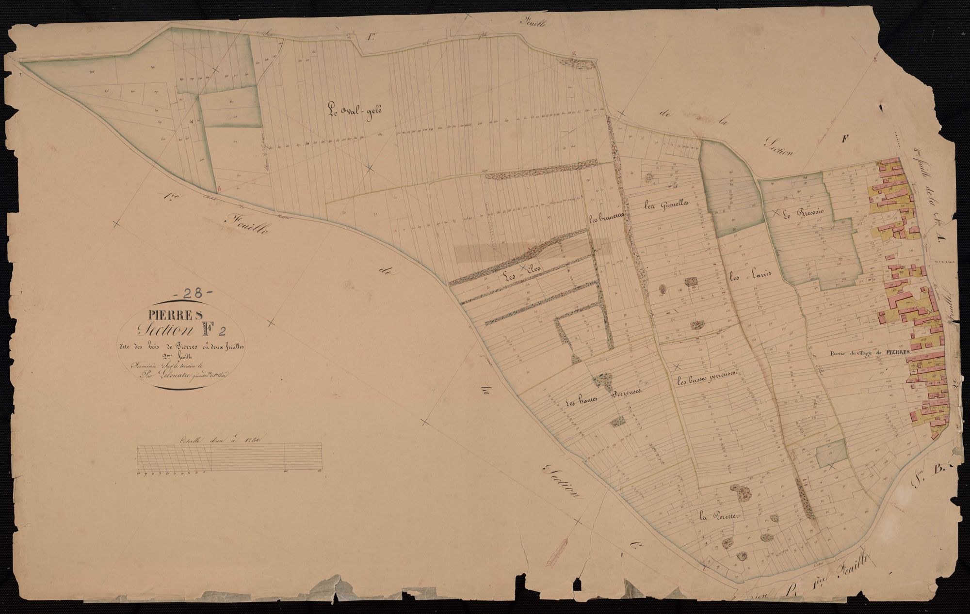 Section F, les Bois de Pierres, feuille 2.