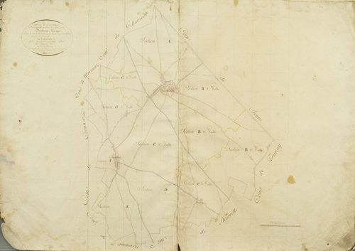Tableau d'assemblage du plan cadastral parcellaire de la commune de Berchères-l'Evêque, Canton de Chartres, Arrondissement de Chartres / Terminé sur le terrain (...) par Court puîné, géomètre arpenteur.