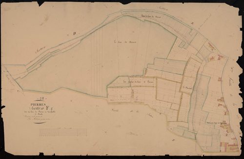 Section F, les Bois de Pierres, feuille 1 / Terminée par Monsieur Adam, Géomètre secondaire.