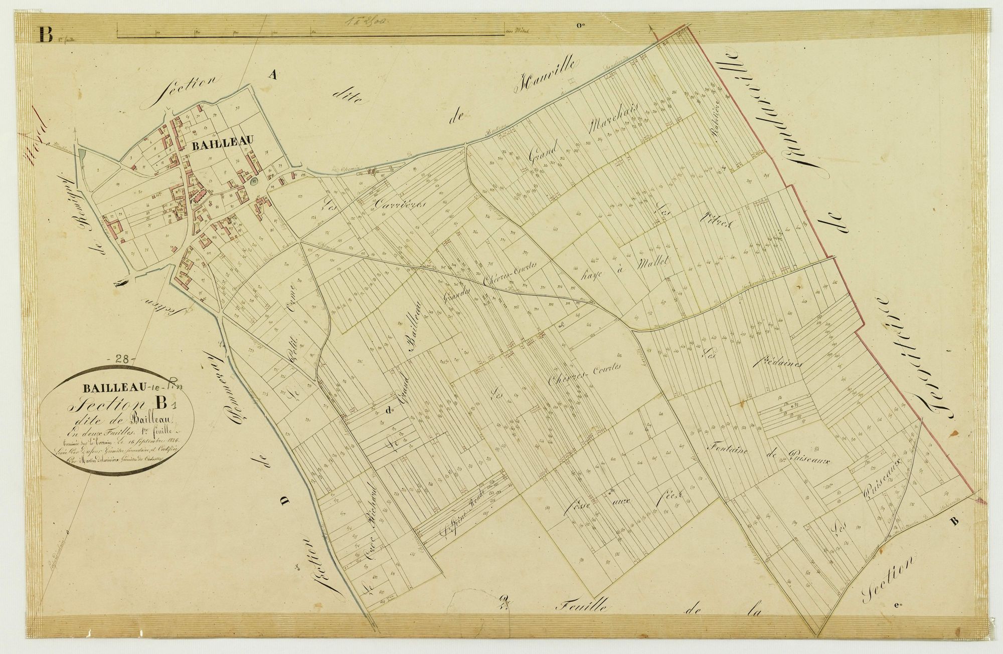Section B, Bailleau, feuille 1.