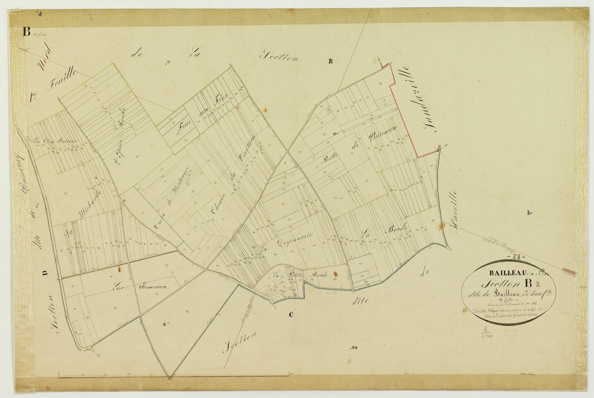 Section B, Bailleau, feuille 2.