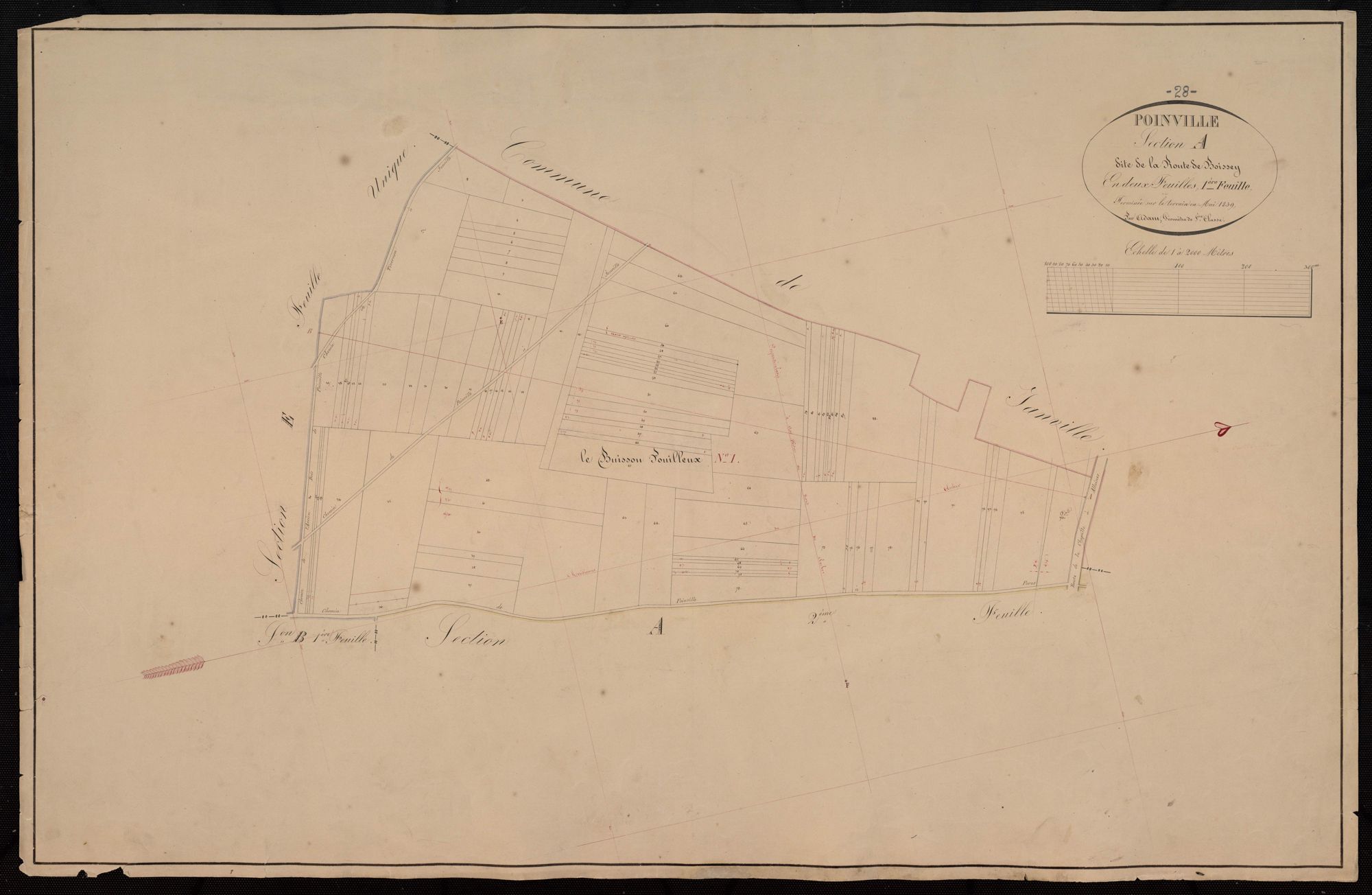 Section A, la Route de Boissey, feuille 1.