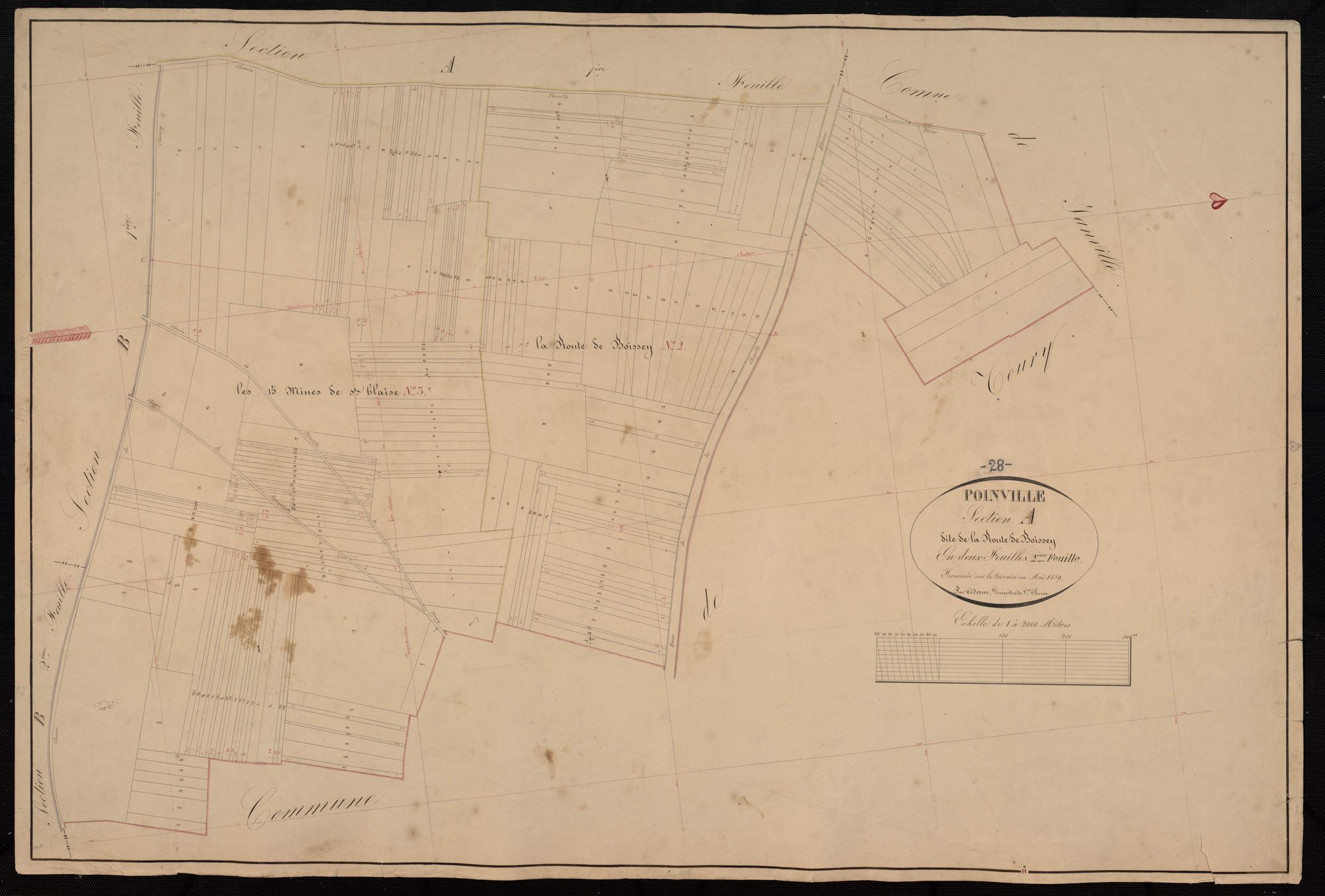 Section A, la Route de Boissey, feuille 2.
