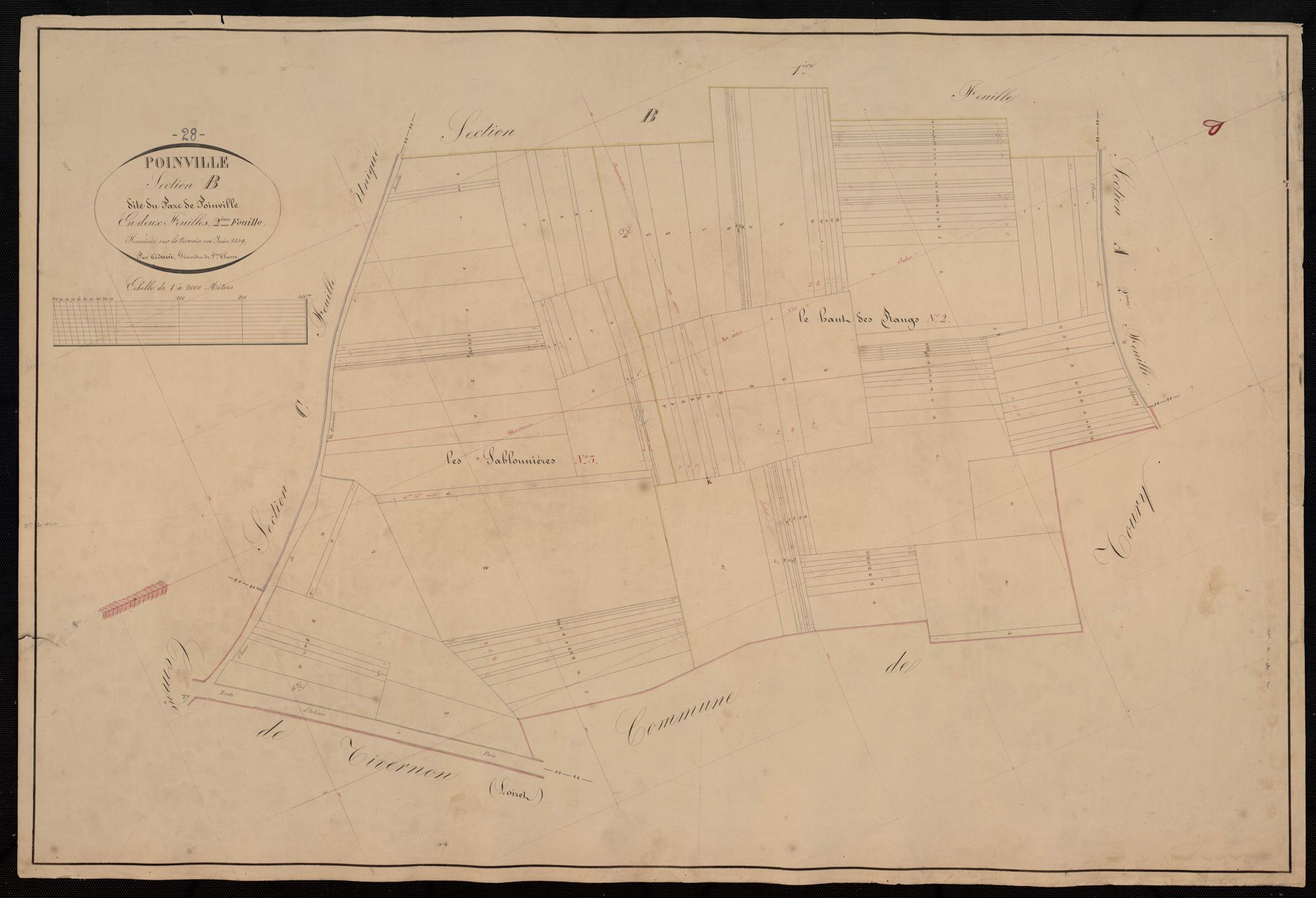 Section B, le Parc de Poinville, feuille 2.