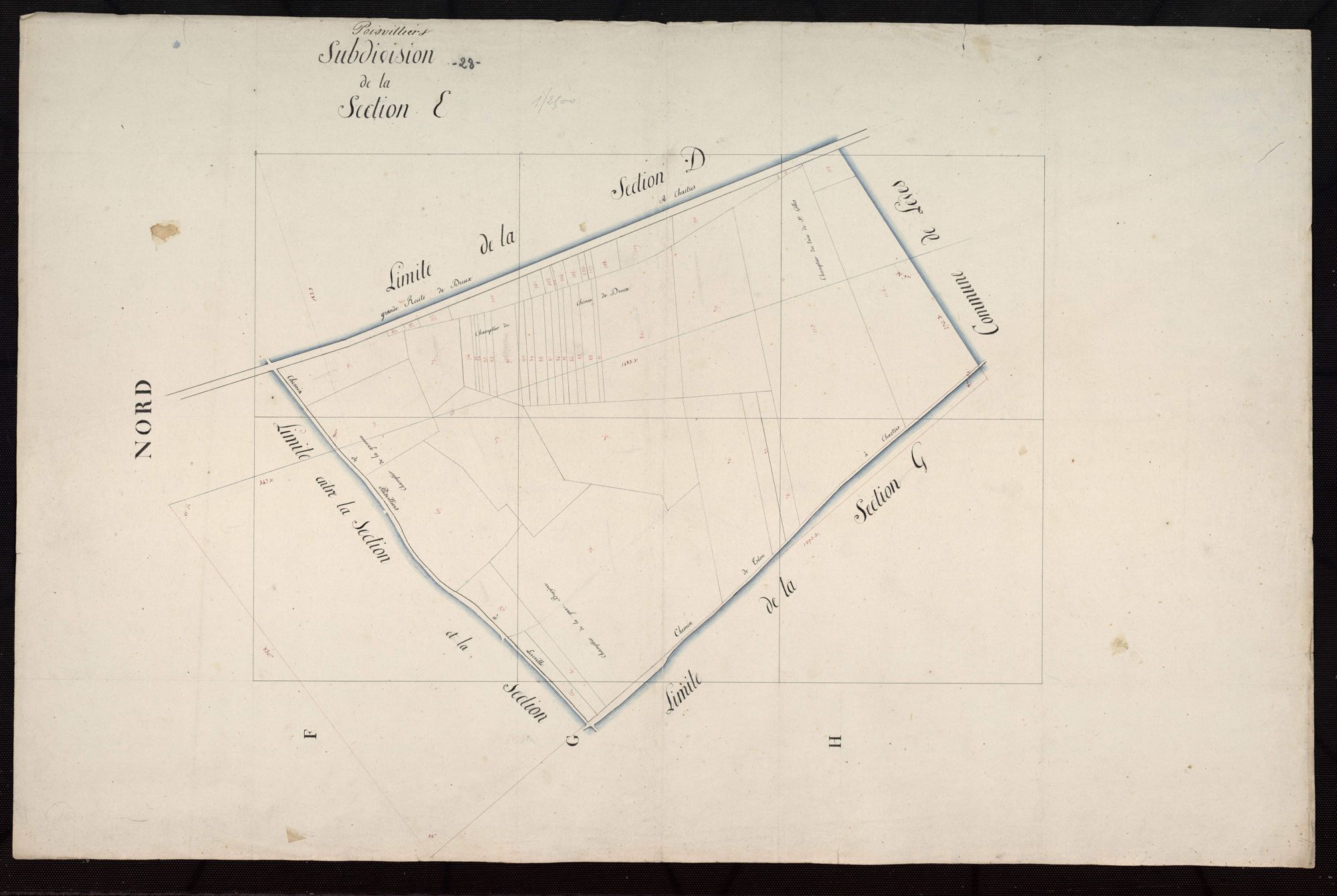 Subdivision de la section E.