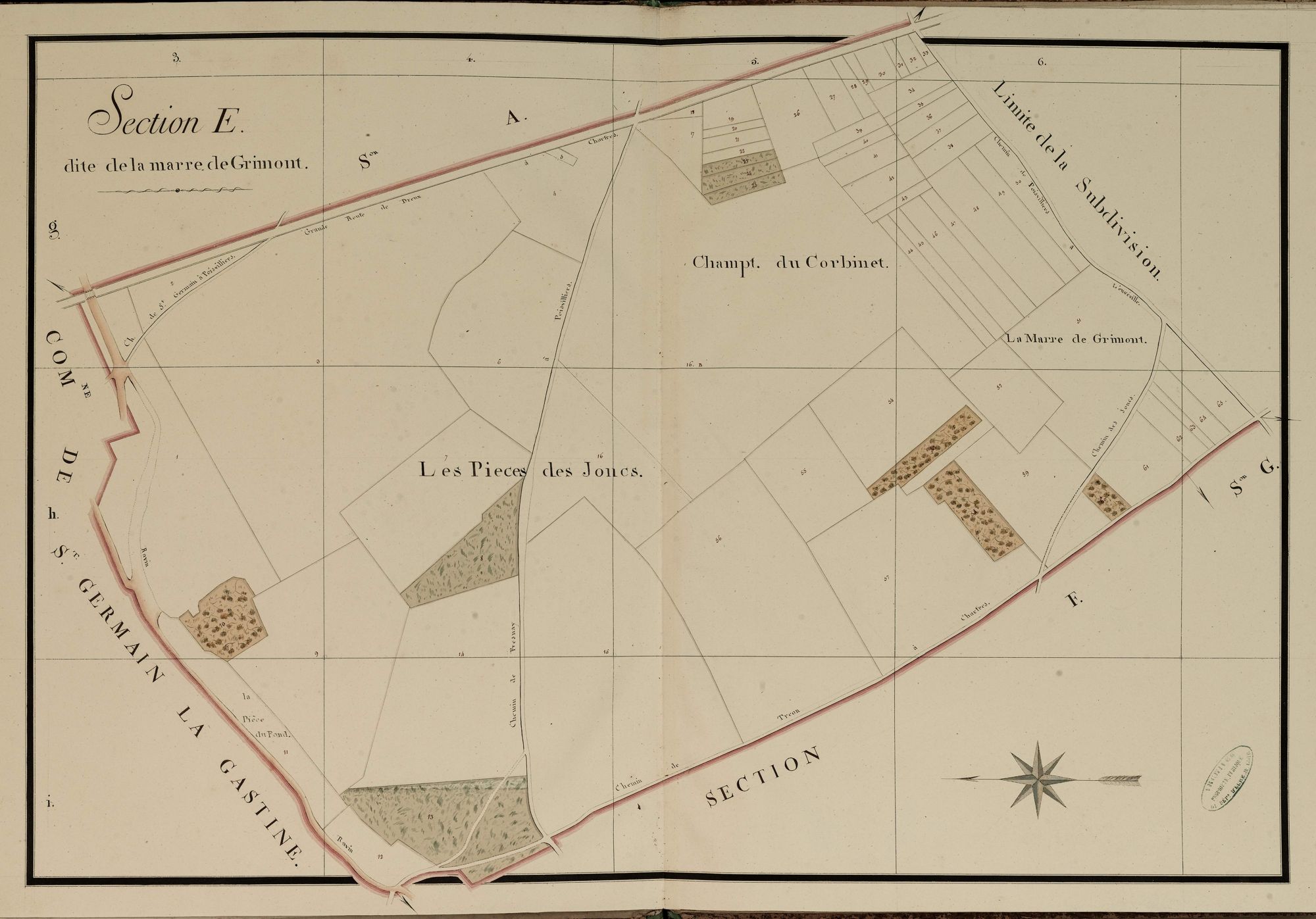 Section E, la Marre de Grimont, feuille 1.